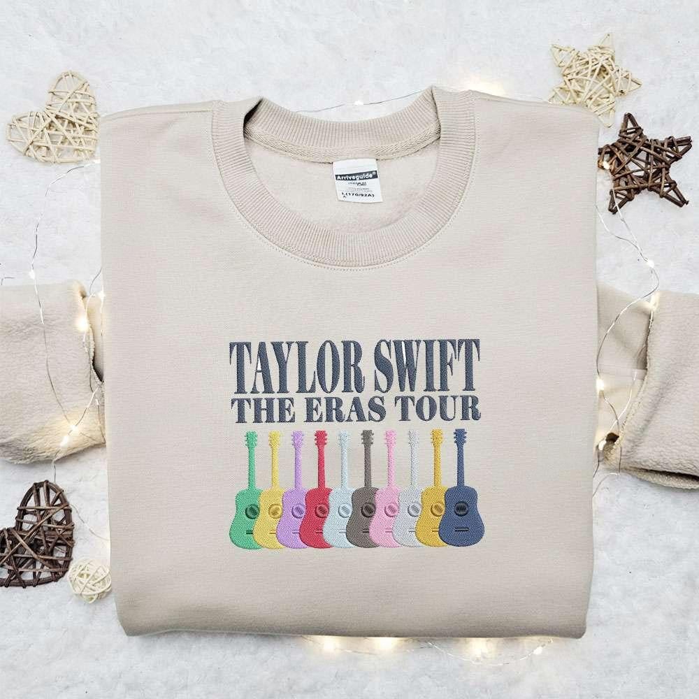 Taylor Swift The Eras Tour Guitars Embroidered Shirt Celebrity Embroidered Hoodie Best Music Gift For Fans