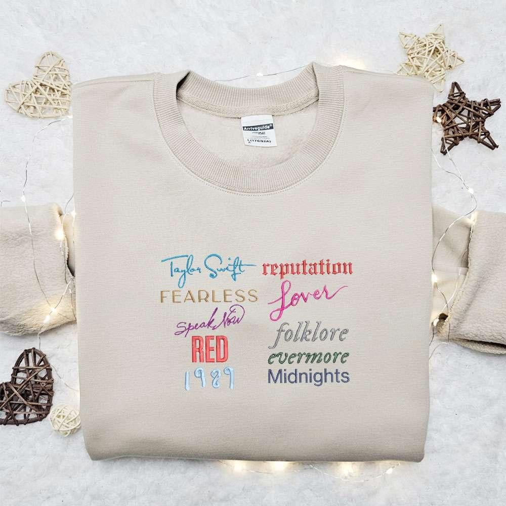 Taylors Albums Embroidered Shirt Celebrity Embroidered Hoodie Best Music Gift For Fans 2