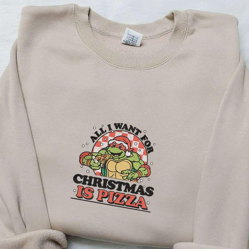 Teenage Mutant Ninja Turtles Christmas Embroidered Sweatshirt Movie Merry Christmas Embroidered Shirt Best Christmas Day Gift Ideas