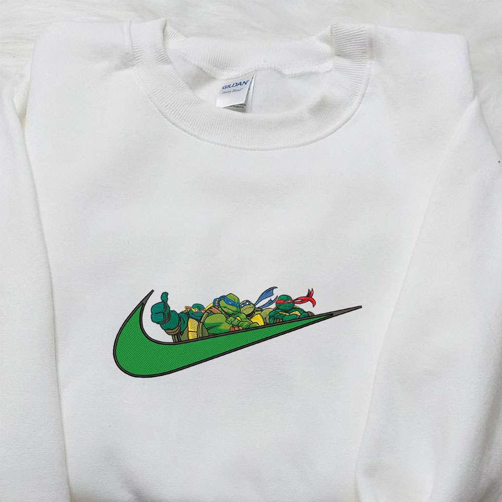 Teenage Mutant Ninja Turtles x Swoosh Cartoon Embroidered Hoodie Nike Inspired Embroidered Hoodie Best Gift Ideas for Family