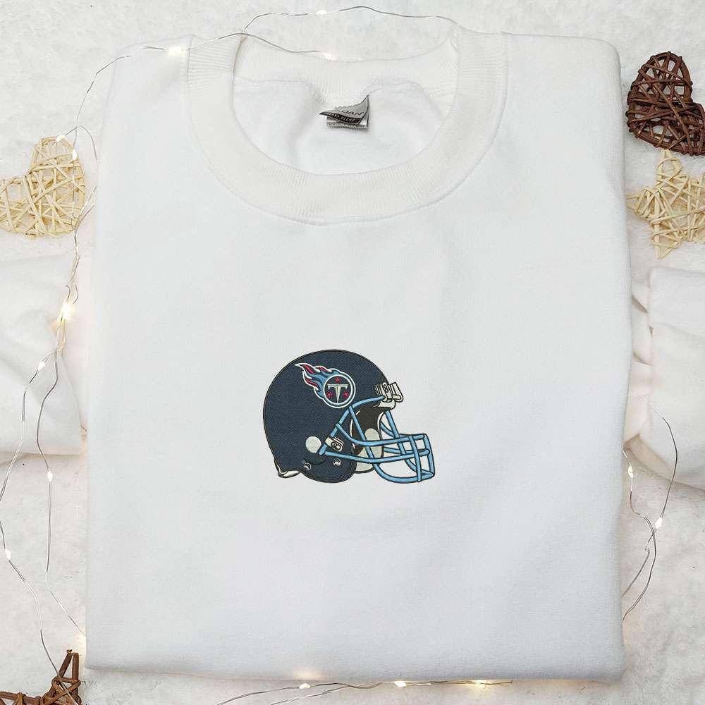 Tennessee Titans Helmet Embroidered Shirt NFL Sports Embroidered Shirt Best Gift Idea