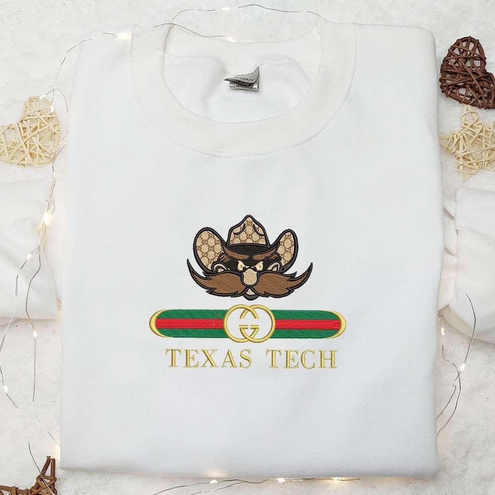 Texas Tech Raiders x Gucci Embroidered Shirt NCAA Sports Embroidered Hoodie Best Gift Idea