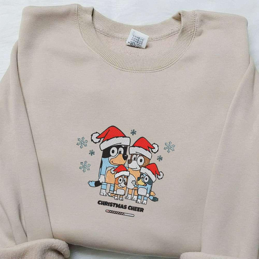 The Bluey Family x Nike Christmas Embroidered Sweatshirt Movie Merry Christmas Embroidered Shirt Best Christmas Day Gift Ideas