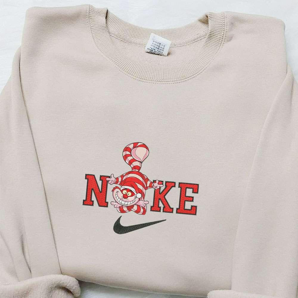 The Cheshire Cat x Nike Christmas Embroidered Sweatshirt Cartoon Christmas Embroidered Shirt Best Christmas Gift Ideas