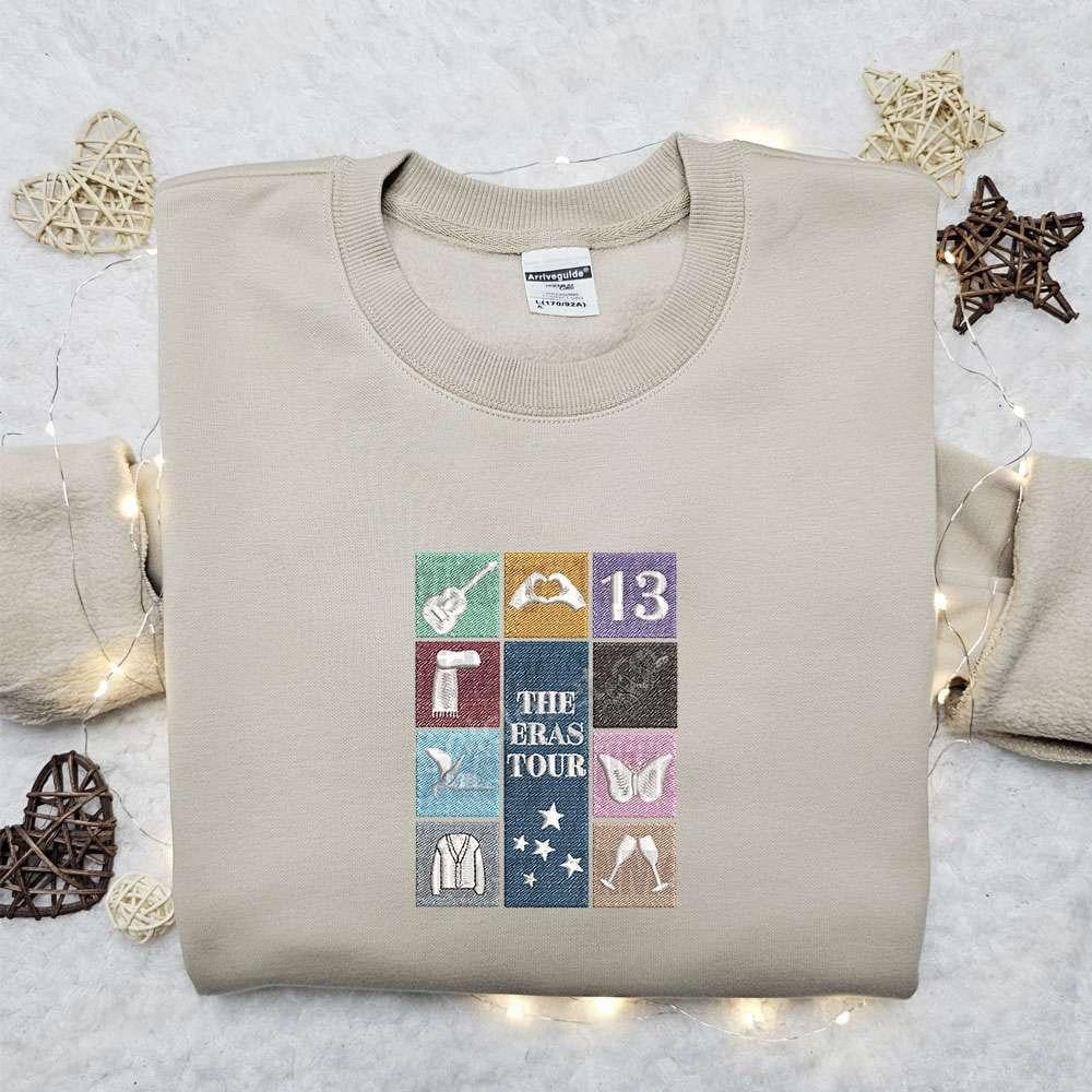 The Eras Tour Embroidered Shirt Celebrity Embroidered Hoodie Best Music Gift For Fans