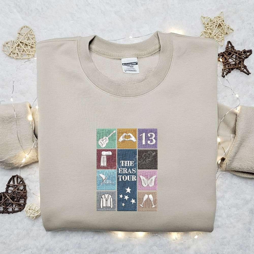 The Eras Tour Embroidered Shirt Celebrity Embroidered Hoodie Best Music Gift For Fans