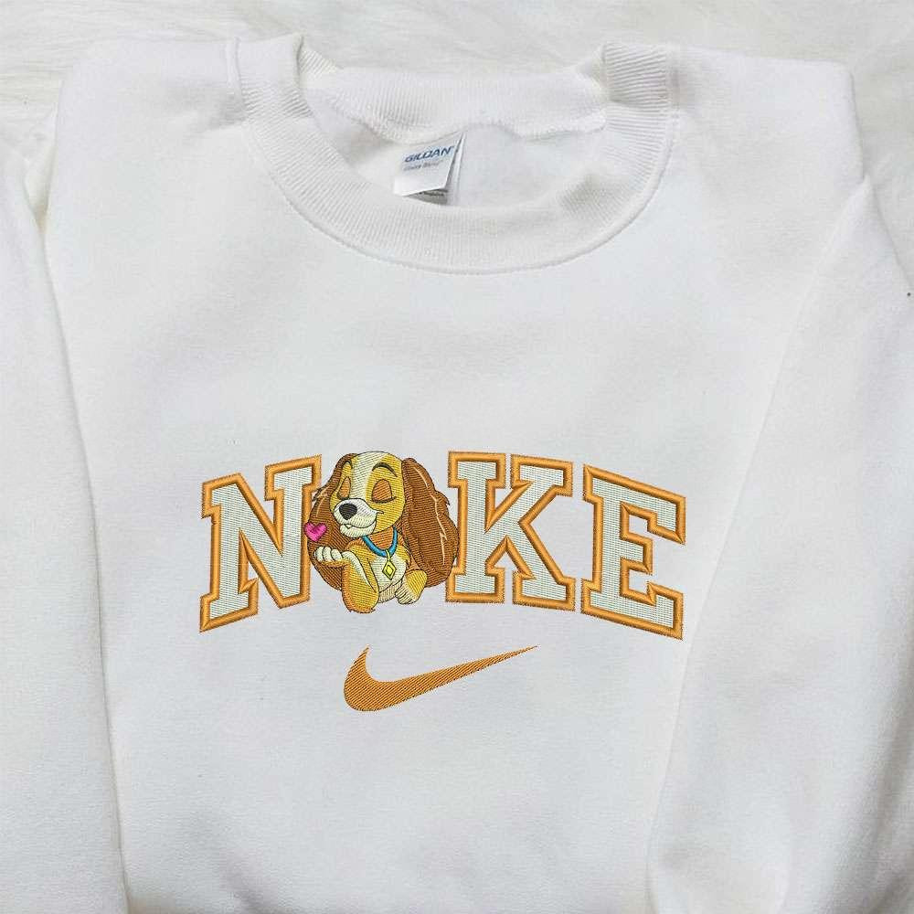 The Lady x Nike Embroidered Shirt Lady And The Tramp Embroidered Shirt Custom Nike Embroidered Shirt