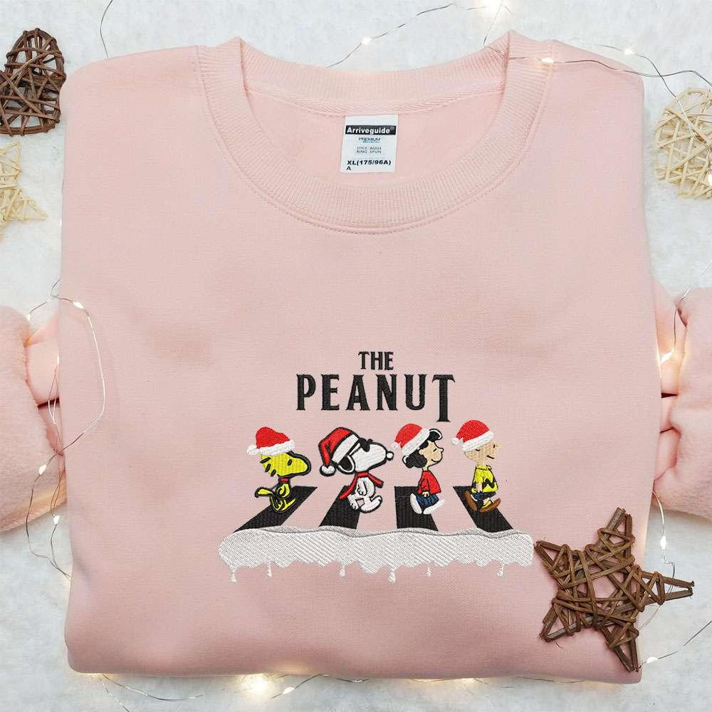 The Peanut The Beatles Xmas Embroidered Shirt Cartoon Embroidered Hoodie Christmas Embroidered Sweatshirt