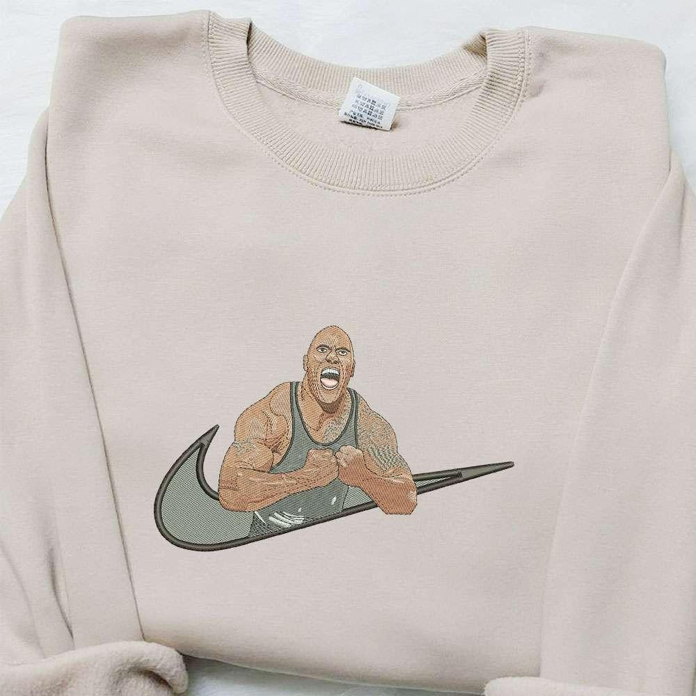 The Rock x Swoosh Celebrity Embroidered Hoodie Cool Anime Clothing Best Gift Ideas for Family