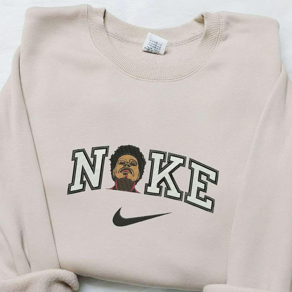 The Weeknd Blood x Nike Embroidered Shirt Celebrity Embroidered Hoodie Best Birthday Gift Ideas