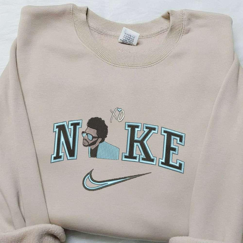 The Weeknd Xo x Nike Embroidered Hoodie Celebrity Embroidered Shirt Nike Inspired Embroidered Shirt