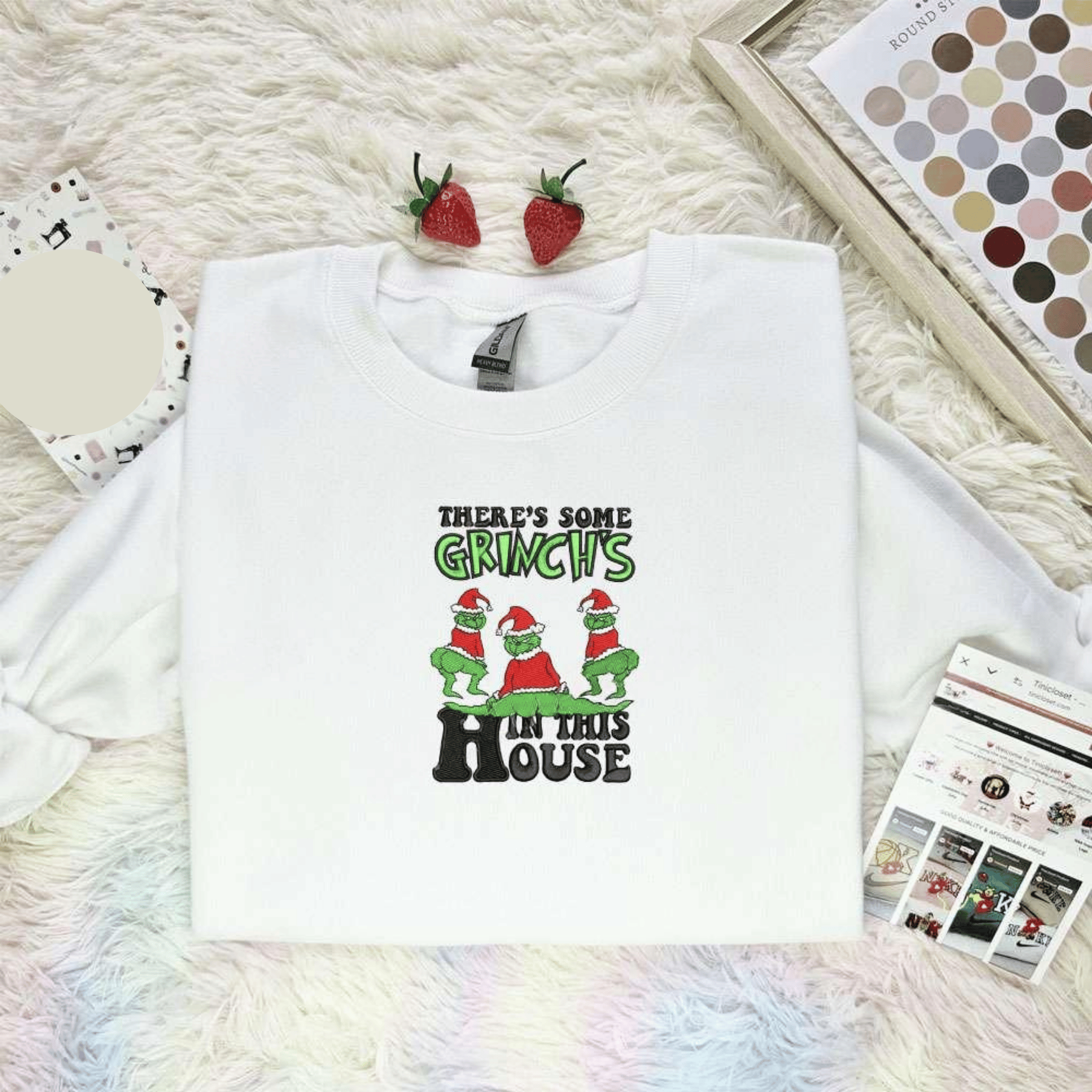 Theres Some Grinchs In This House Christmas Embroidered Shirt, Best Christmas Gift Ideas For Family