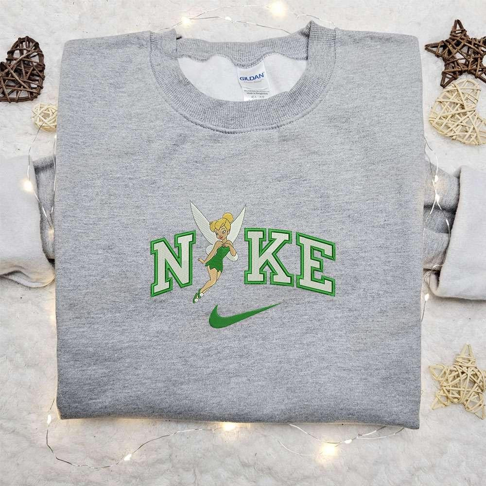 Thinkerbell x Nike Cartoon Embroidered Sweatshirt Disney Characters Embroidered Shirt Best Gift Ideas for Family