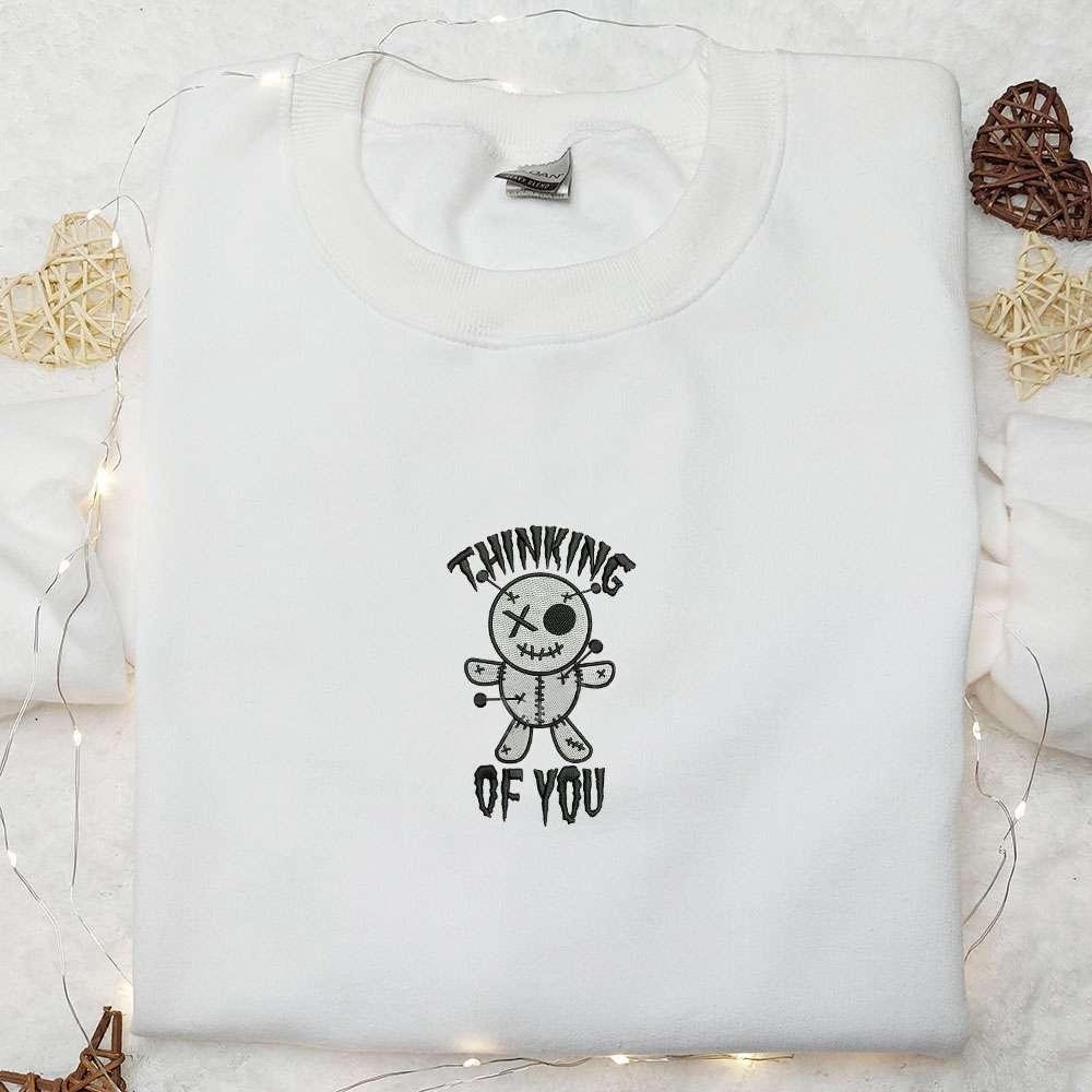 Thinking Of You Voodoo Doll Embroidered Shirt Spooky Embroidered Shirt Best Gift Ideas