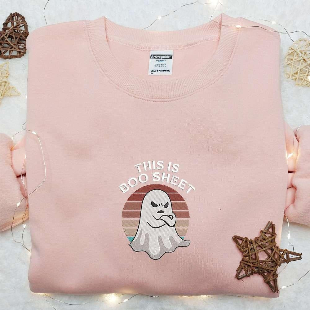 This Is Boo Sheet Embroidered Hoodie Cute Embroidered Sweatshirt Best Gift Ideas For Family
