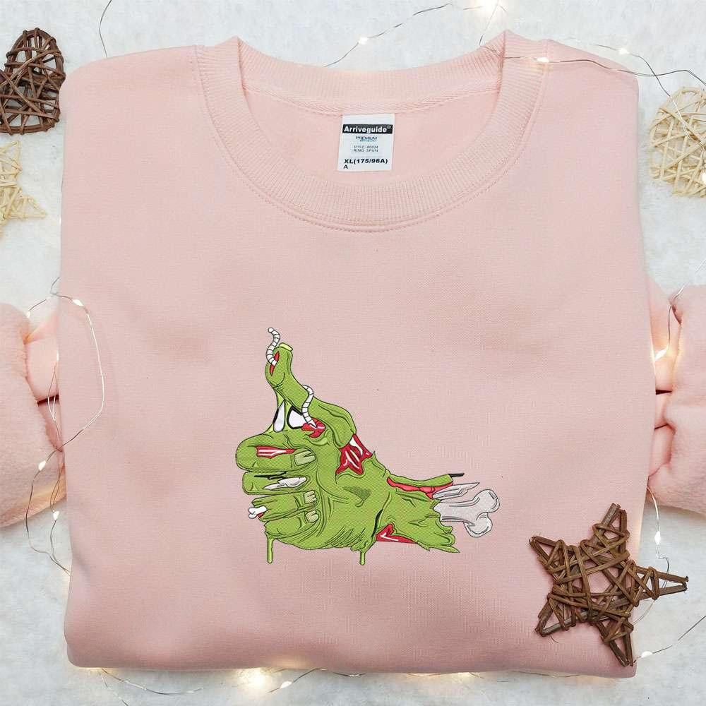Thumbs Up Zombie Hand Embroidered Sweatshirt Halloween Embroidered Hoodie Best Halloween Gift Ideas
