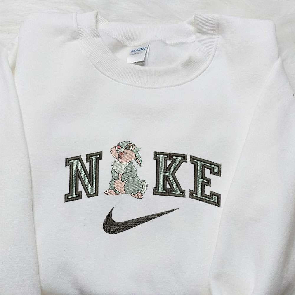 Thumper Bunny x Nike Embroidered Sweatshirt Bambi Embroidered Shirt Nike Inspired Embroidered Shirt