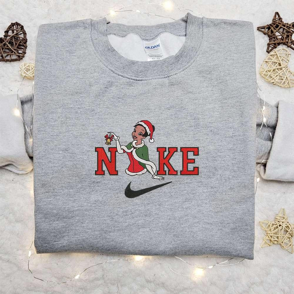 Tiana Christmas x Nike Embroidered Sweatshirt Cartoon Christmas Embroidered Shirt Best Christmas Gift Ideas