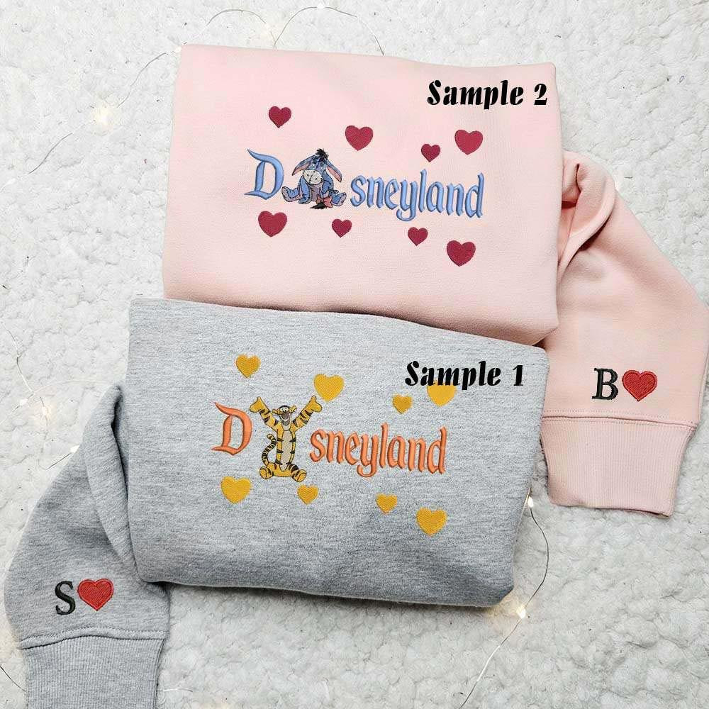 Tigger and Eeyore Disneyland Embroidered Couple Shirts Best Gift For Lover