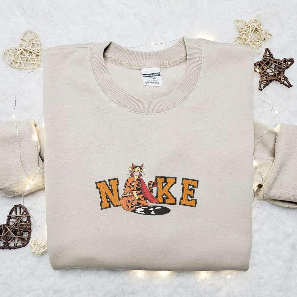 Tigger Cosplay Halloween x Nike Embroidered Sweatshirt Walt Disney Characters Embroidered Shirt Best Halloween Gift Ideas