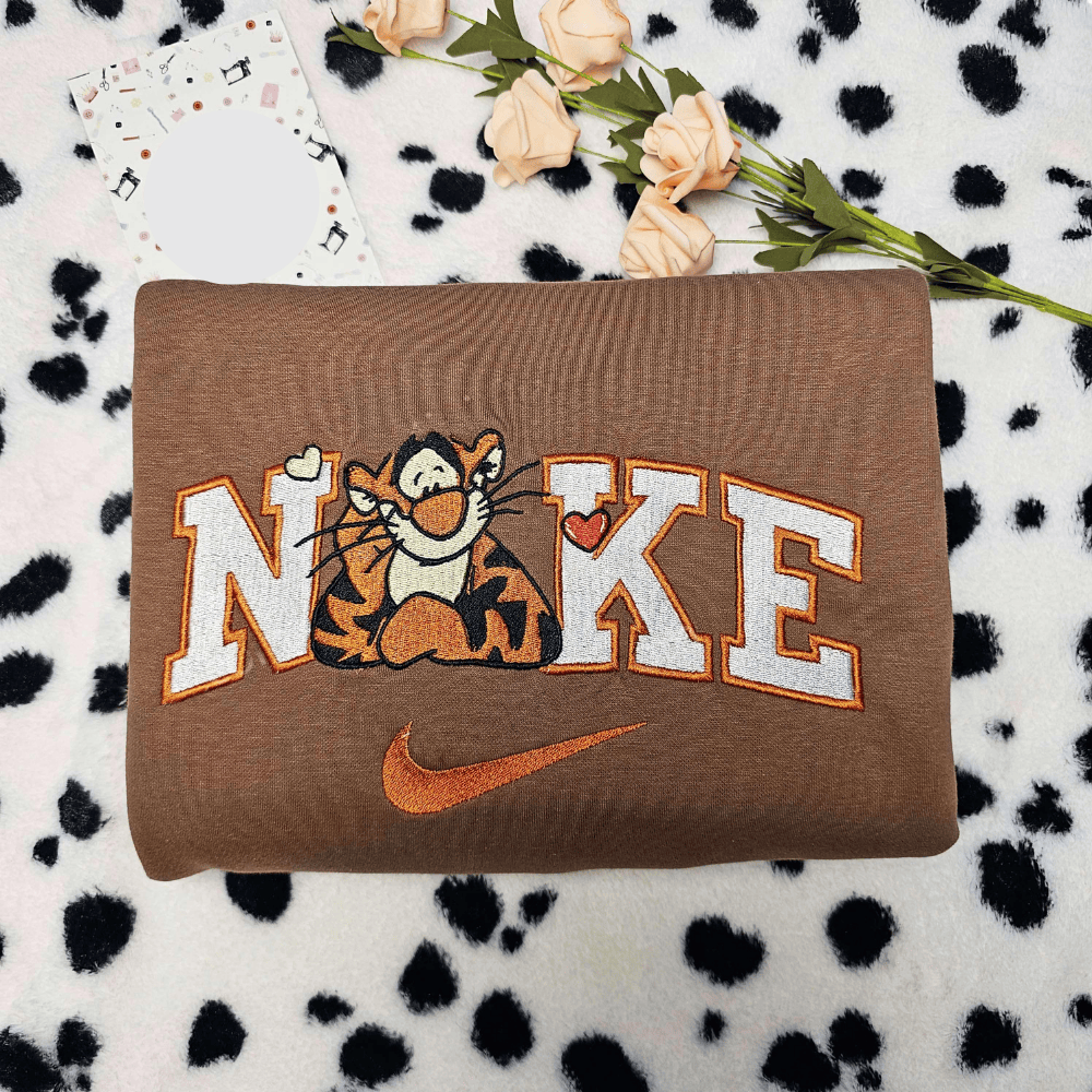 Tigger Love Heart Disney Characters Embroidered Shirt