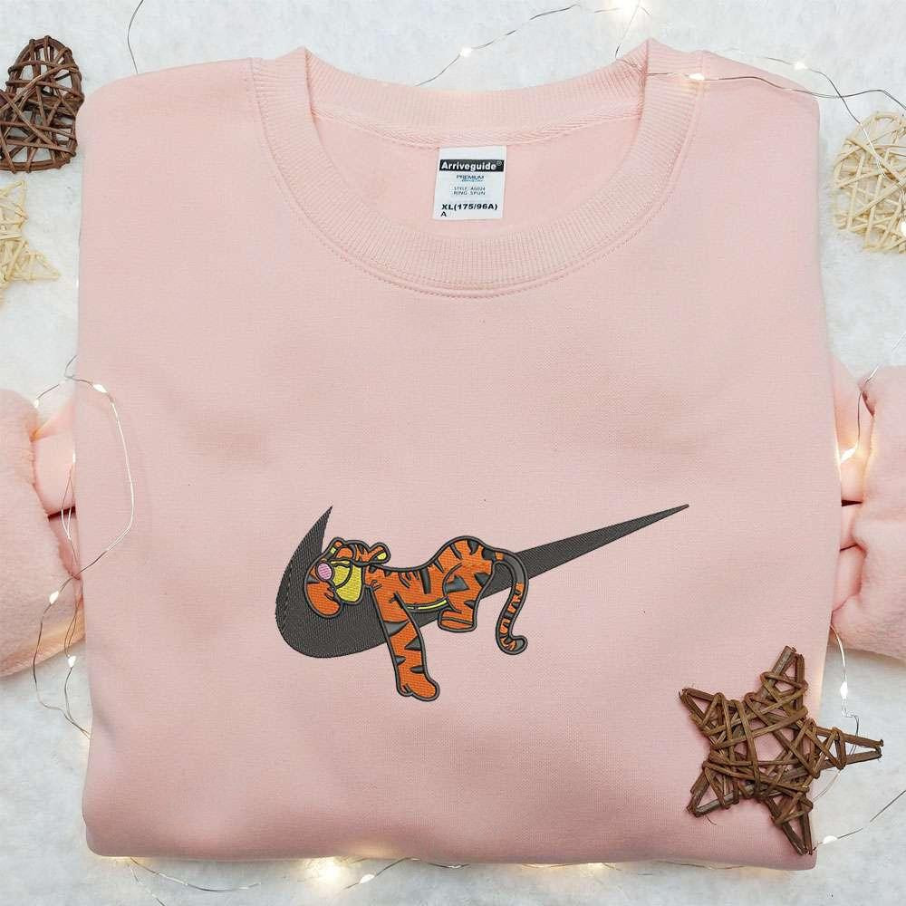 Tigger Sleep x Nike Swoosh Embroidered Shirt Disney Winnie The Pooh Embroidered Hoodie Best Gifts For Family