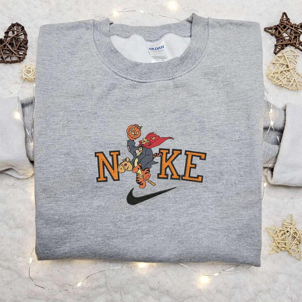 Tigger Trick or Treat Halloween x Nike Embroidered Sweatshirt Walt Disney Characters Embroidered Shirt Best Halloween Gift Ideas