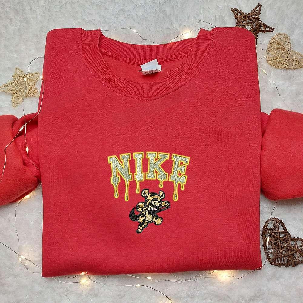 Tigger x Nike Embroidered Shirt Disney Characters Embroidered Hoodie Nike Inspired Embroidered Sweatshirt