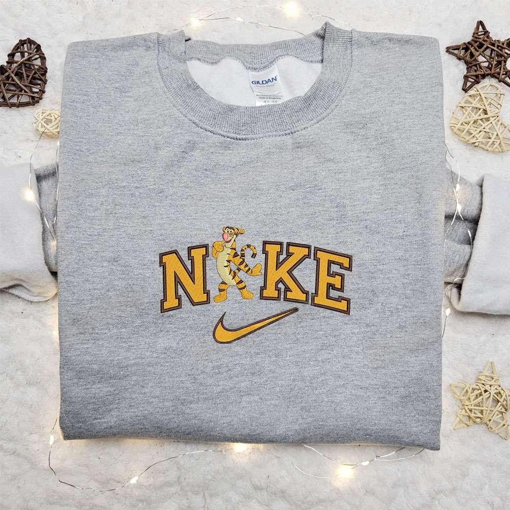 Tigger x Nike Embroidered Shirt Disney Winnie The Pooh Embroidered Hoodie Best Gift Ideas For Family