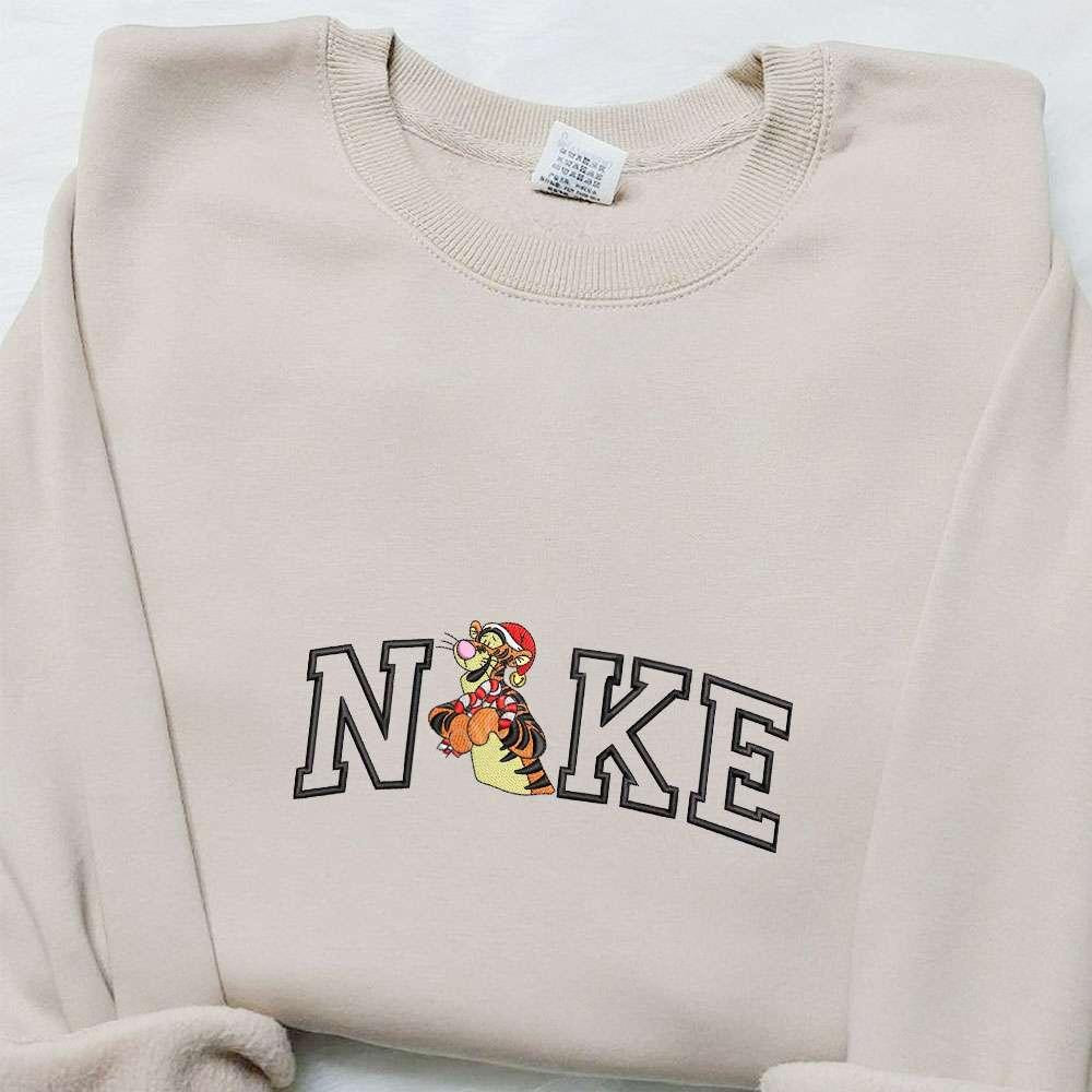 Tigger x Nike Embroidered Shirt Disney Winnie The Pooh Embroidered Hoodie Cartoon Embroidered Sweatshirt