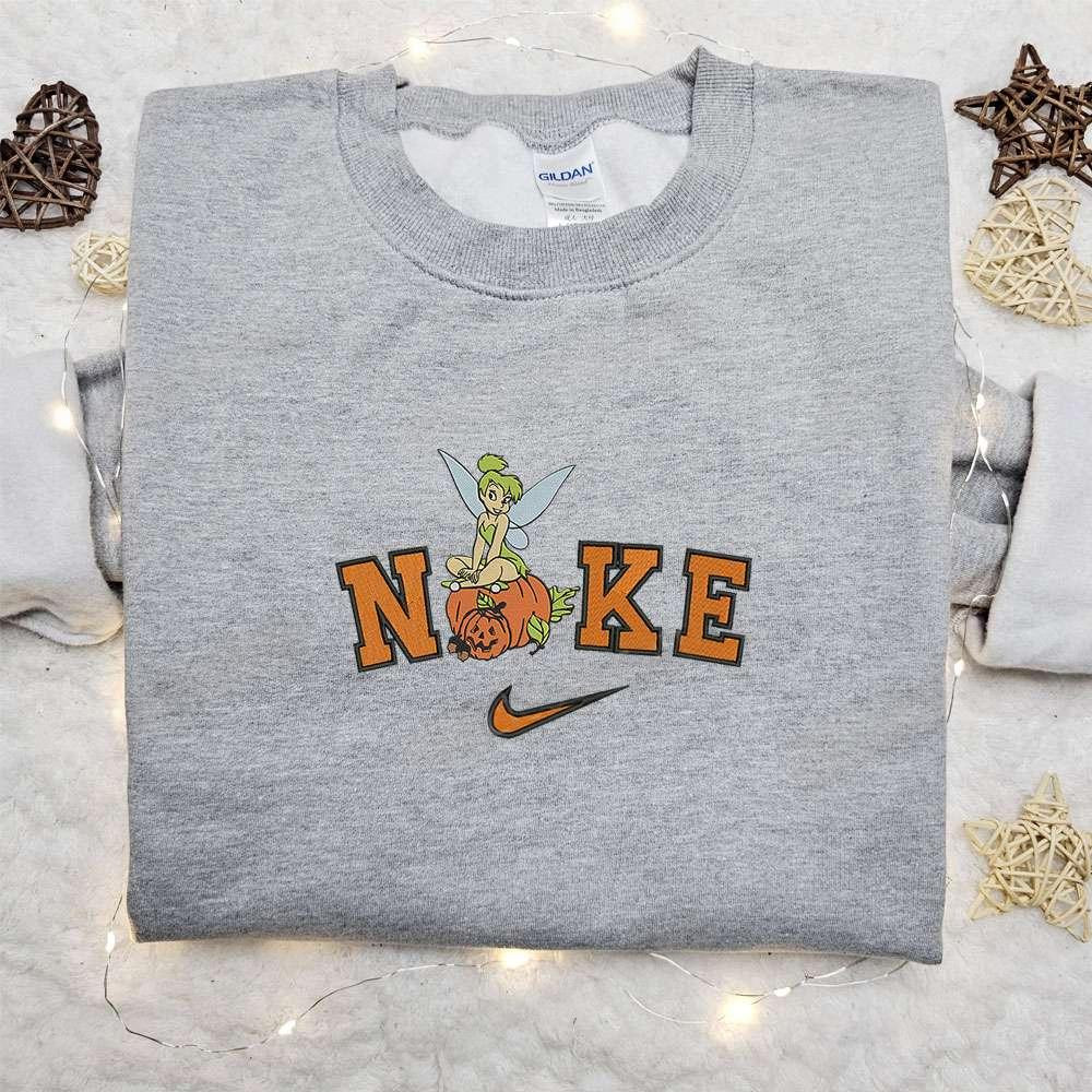 Tinkerbell Halloween x Nike Embroidered Sweatshirt Walt Disney Characters Embroidered Shirt Best Halloween Gift Ideas