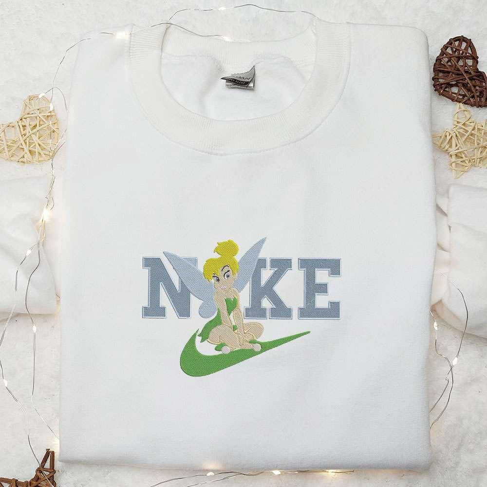 Tinkerbell x Nike Embroidered Shirt Disney Peter Pan Cartoon Embroidered Hoodie Best Gift Ideas For Girls