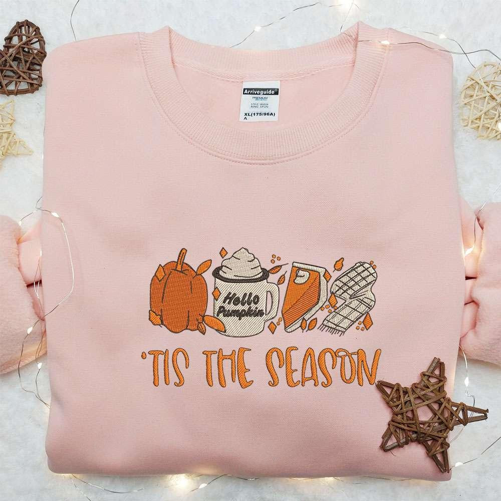 Tis The Season Fall Retro Fall Embroidered Shirt Halloween Embroidered Shirt Best Halloween Gift Ideas For Family