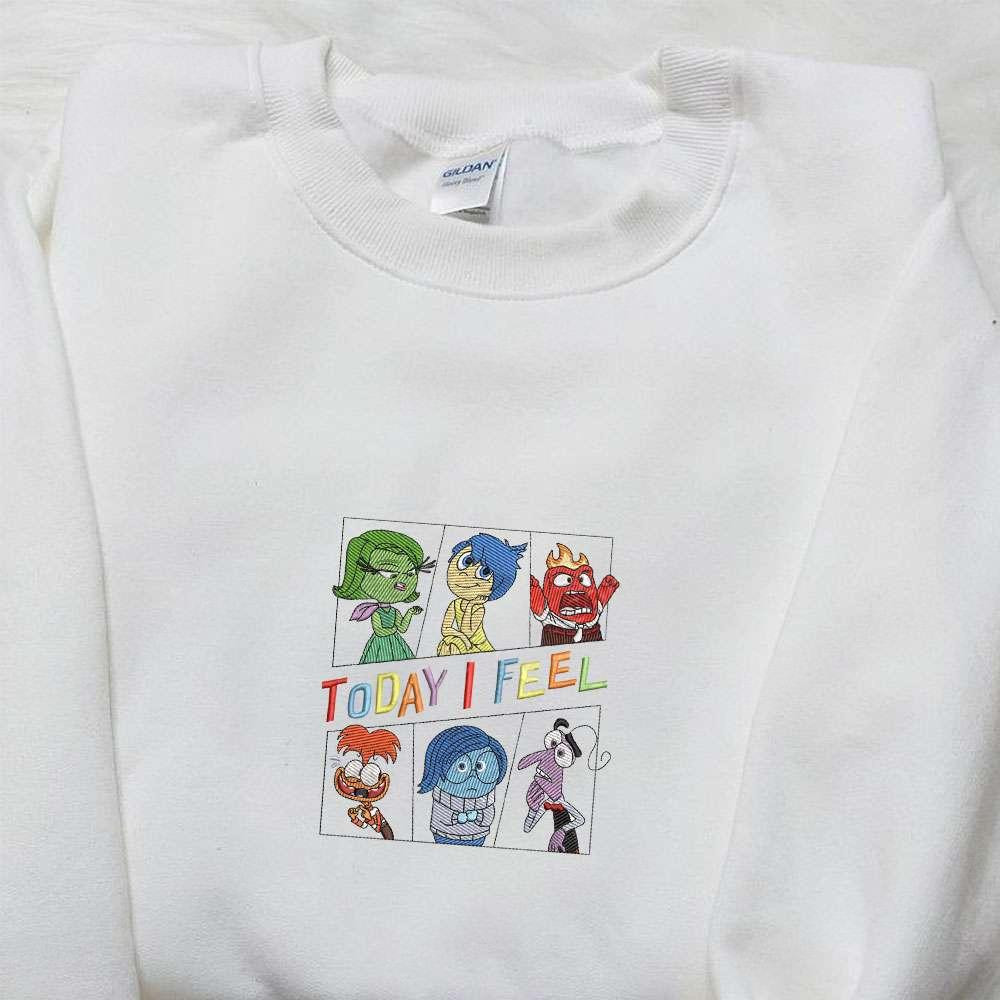 Today I Feel Inside Out Disney Characters Embroidered Shirt Inspired Movie Shirt Best Gift Idea For Family