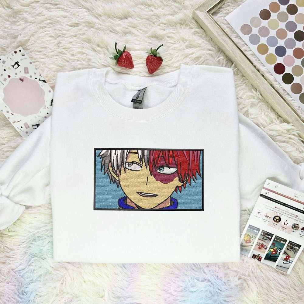 Todoroki My Hero Academia Anime Embroidered Shirt , Anime Embroidered T-shirt Sweatshirt Hoodie, Inspired Anime Movie, Best Gift for Anime Fans