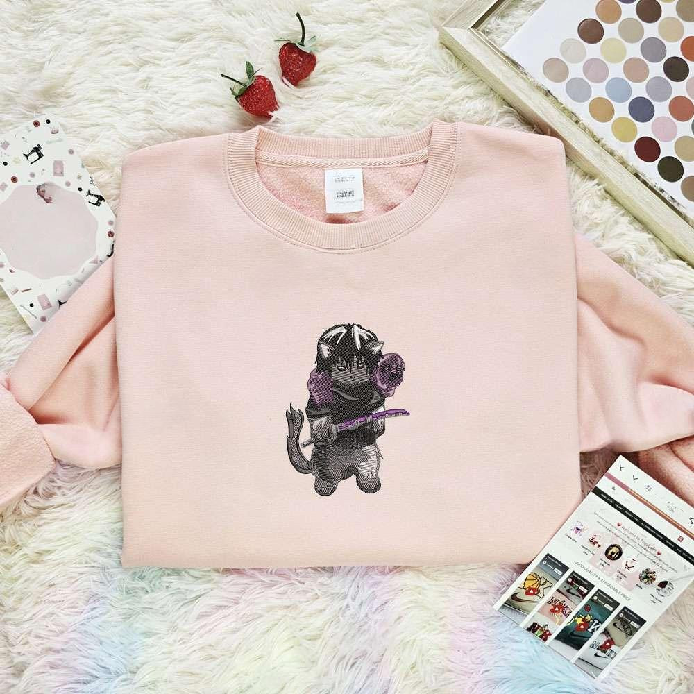 Toji Fushiguro Cat Jujutsu Kaisen Anime Embroidered Shirt , Anime Embroidered T-shirt Sweatshirt Hoodie, Inspired Anime Movie, Best Gift for Anime Fans