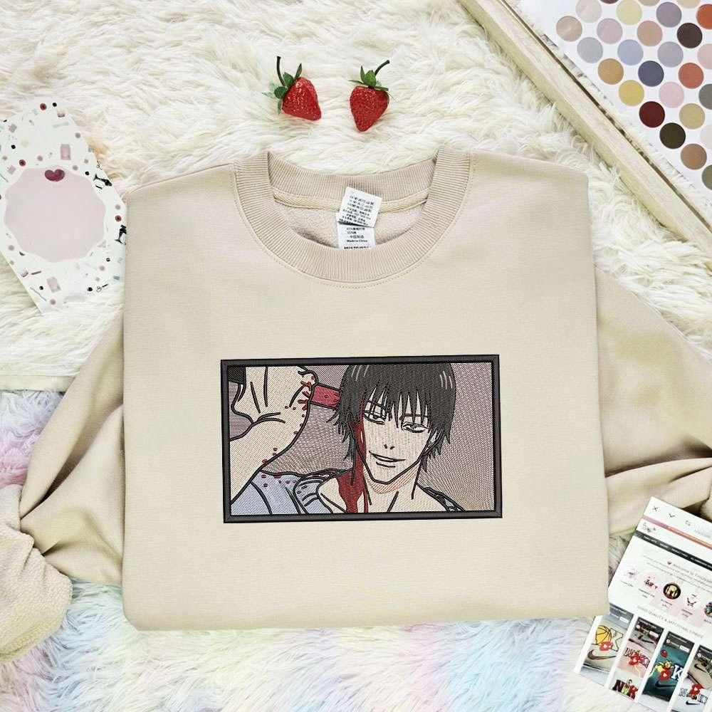 Toji Fushiguro Jujutsu Kaisen Anime Embroidered Shirt , Anime Embroidered T-shirt Sweatshirt Hoodie, Inspired Anime Movie, Best Gift for Anime Fans