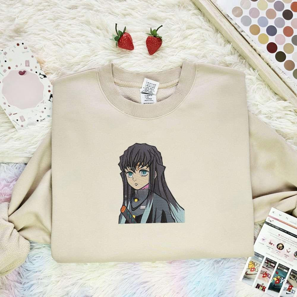 Tokito Muichiro Kimetsu No Yaiba Anime Embroidered Shirt , Anime Embroidered T-shirt Sweatshirt Hoodie, Inspired Anime Movie, Best Gift for Anime Fans