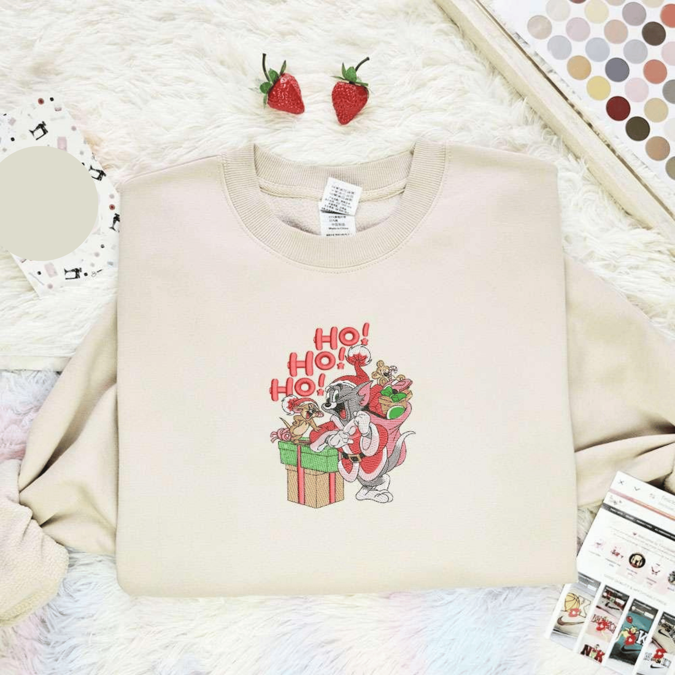 Tom And Jerry Hohoho Christmas Embroidered Shirt, Best Christmas Gift Ideas For Family