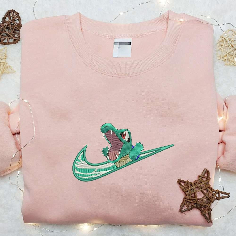 Totodile Pokemon Anime Embroidered Shirt , Anime Embroidered T-shirt Sweatshirt Hoodie, Inspired Anime Movie, Best Gift for Anime Fans