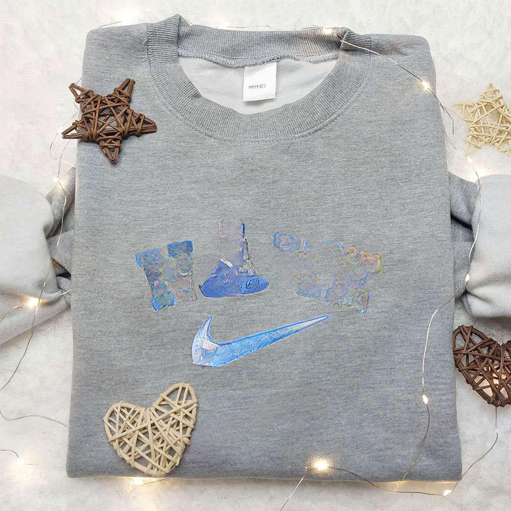Totoro X Nike Swoosh Anime , Anime Embroidered T-shirt Sweatshirt Hoodie, Inspired Anime Movie, Best Gift for Anime Fans