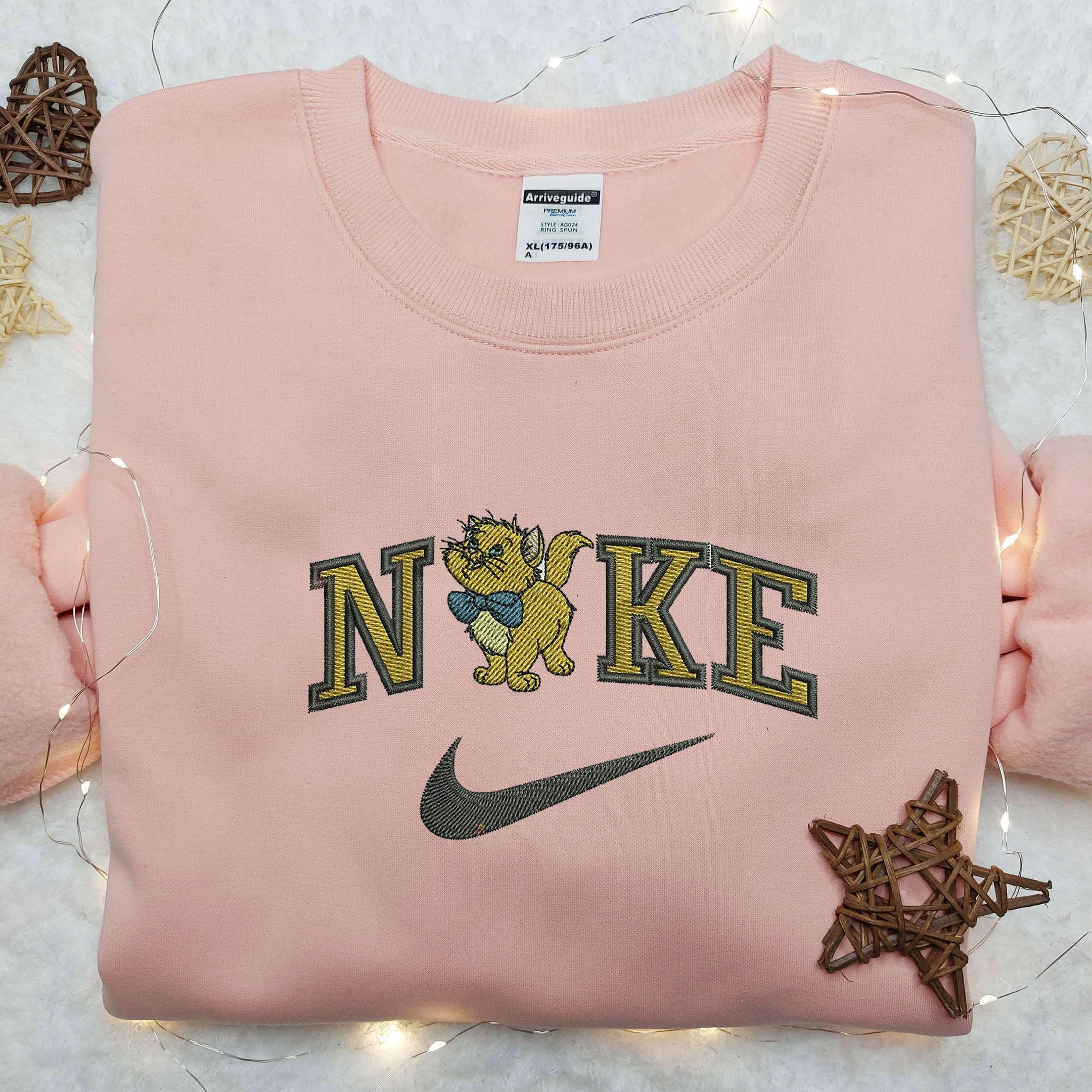 Toulouse x Nike Embroidered Shirt The Aristocats Embroidered Shirt Custom Nike Embroidered Shirt