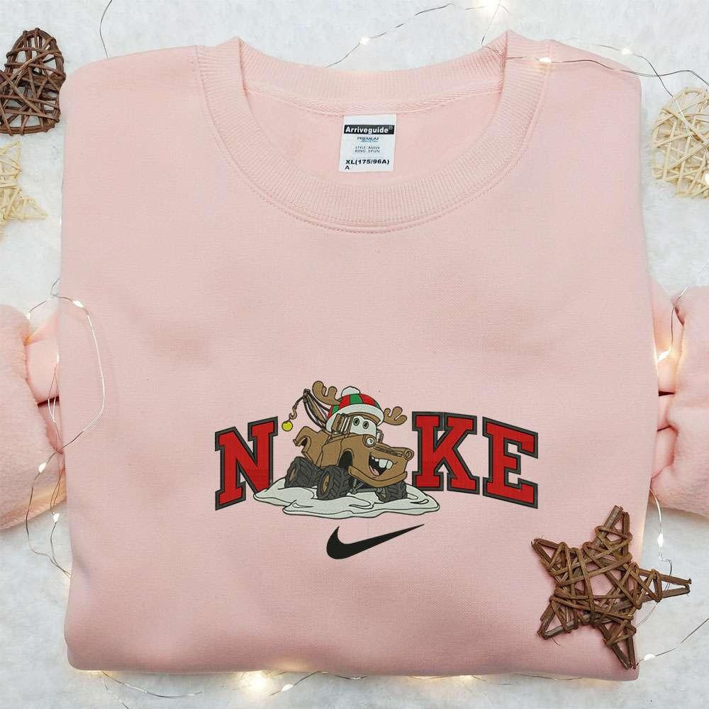 Tow Mater Reinder Xmas x Nike Embroidered Sweatshirt Pixar Cars Disney Plus Embroidered Shirt Best Gift Ideas For All Occasions