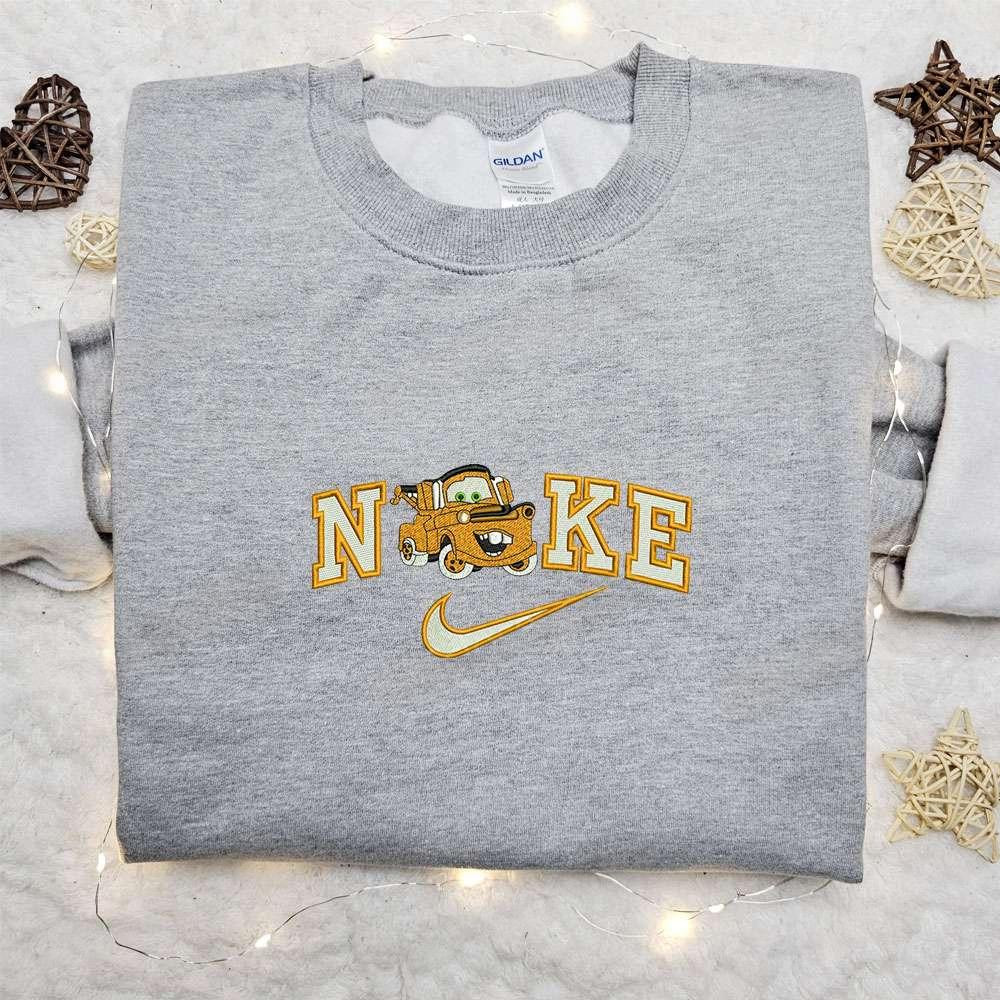 Tow Mater x Nike Embroidered Shirt Disney Cars Embroidered Hoodie Best Gifts For Family