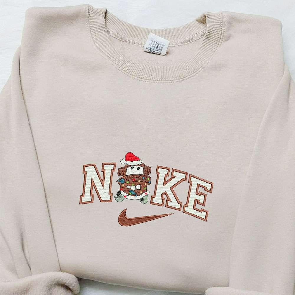 Tow Mater Xmas x Nike Embroidered Shirt Disney Pixar Cars Embroidered Shirt Christmas Embroidered Hoodie