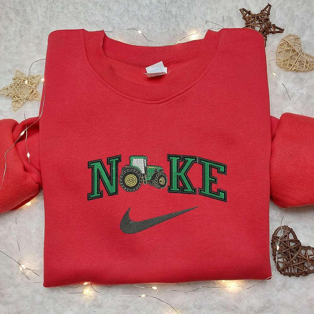 Tracktor x Nike Embroidered Hoodie Transportation Embroidered Shirt Nike Inspired Embroidered Shirt