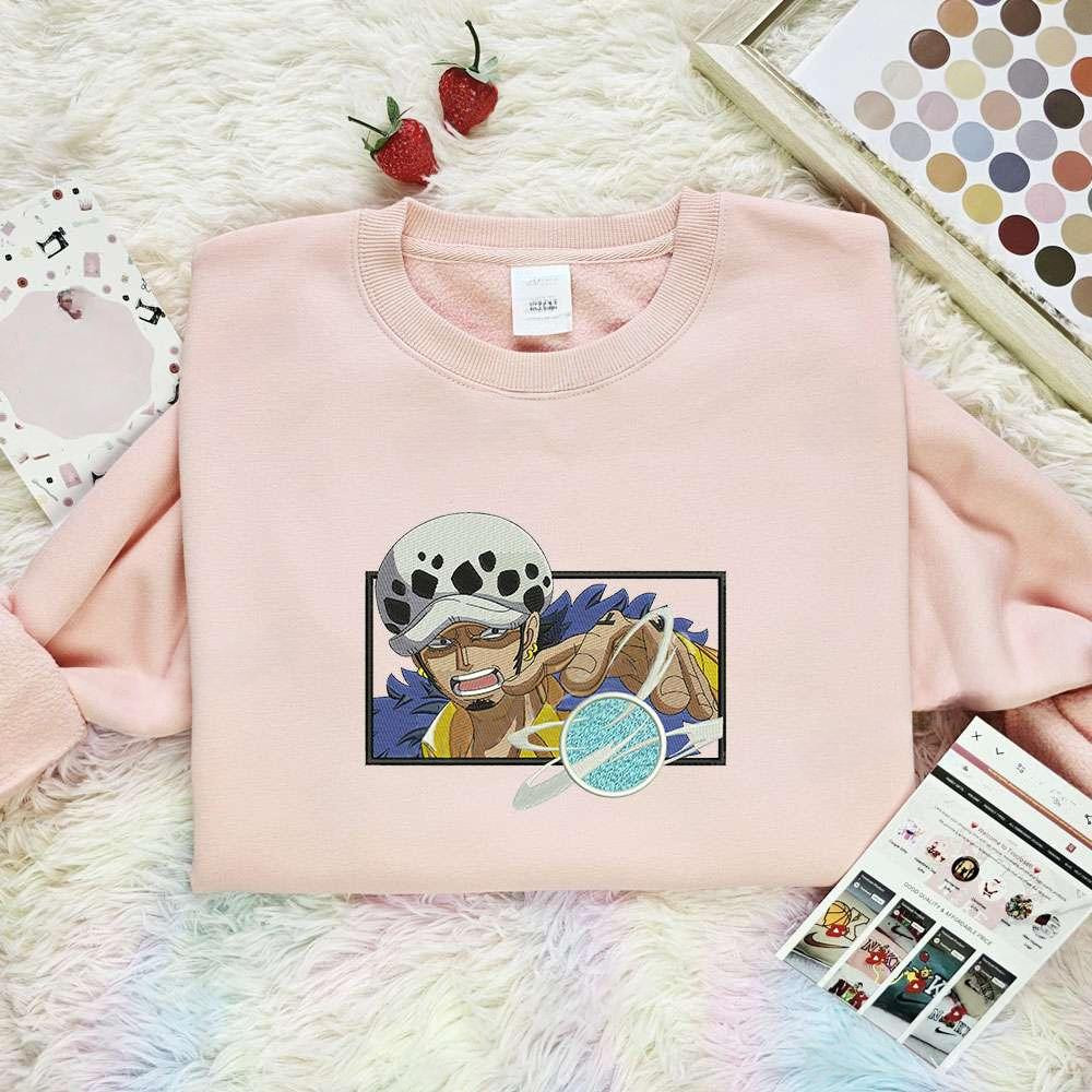 Trafalgar D Water Law Embroidered Shirt One Piece Anime Embroidered Hoodie , Anime Embroidered T-shirt Sweatshirt Hoodie, Inspired Anime Movie, Best Gift for Anime Fans