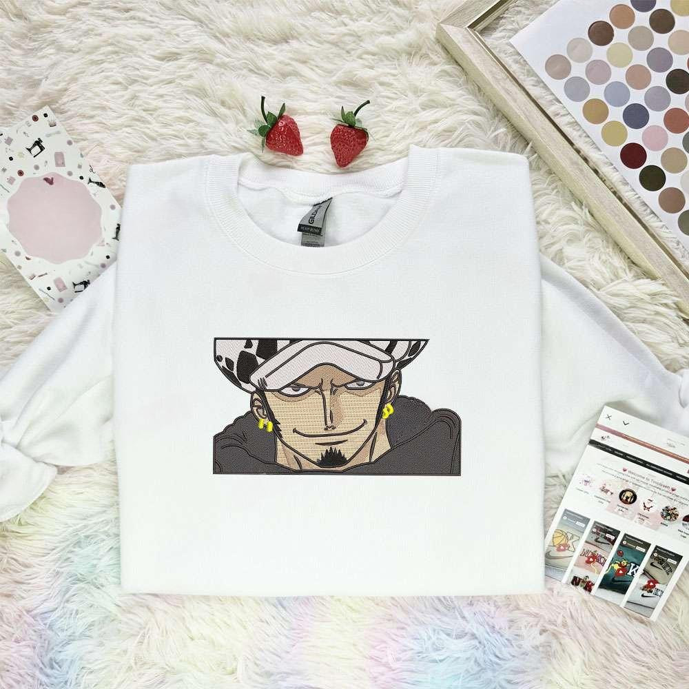 Trafalgar Law One Piece Anime Embroidered Shirt , Anime Embroidered T-shirt Sweatshirt Hoodie, Inspired Anime Movie, Best Gift for Anime Fans