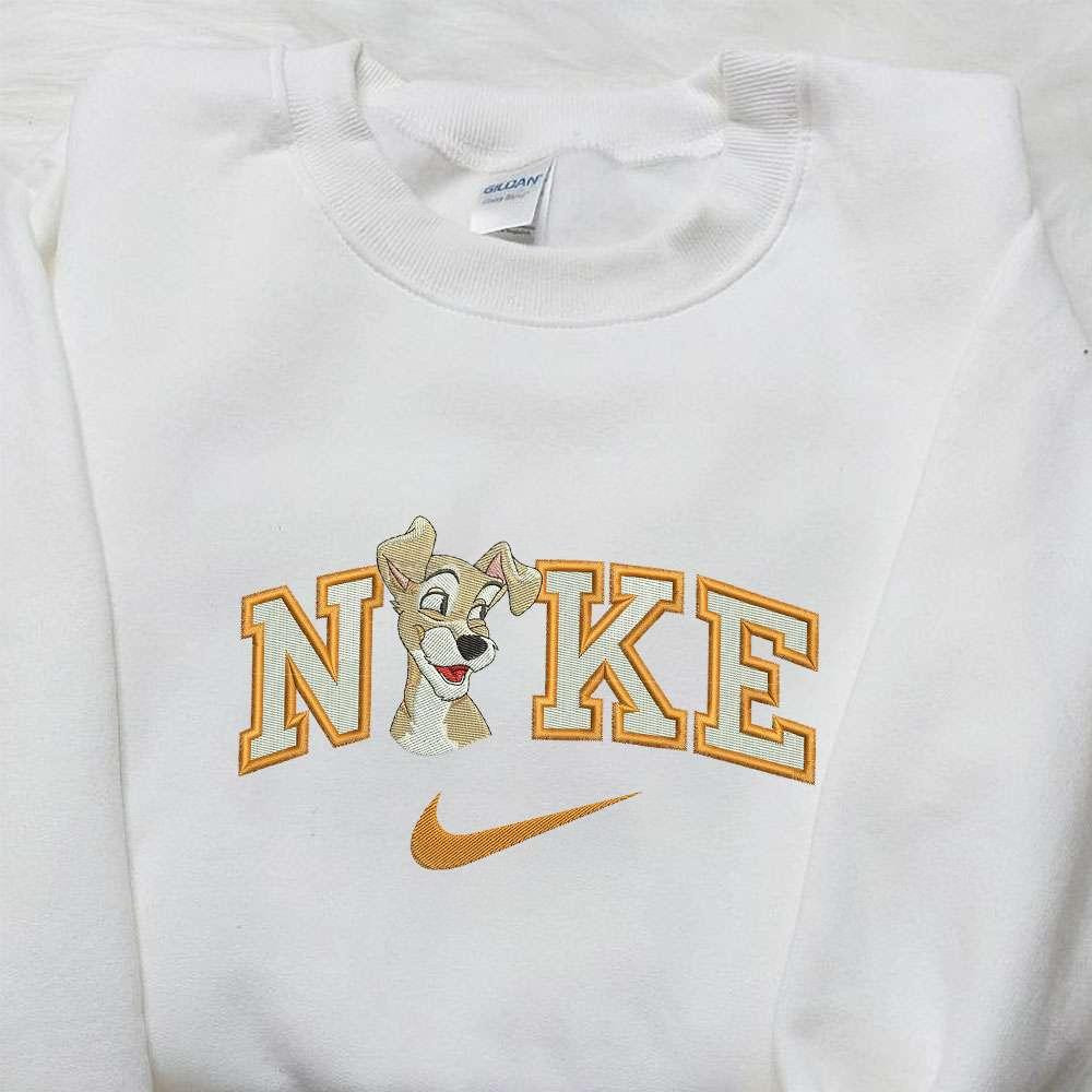 Tramp Glance The Lady x Nike Embroidered Shirt Lady And The Tramp Embroidered Shirt Custom Nike Embroidered Shirt