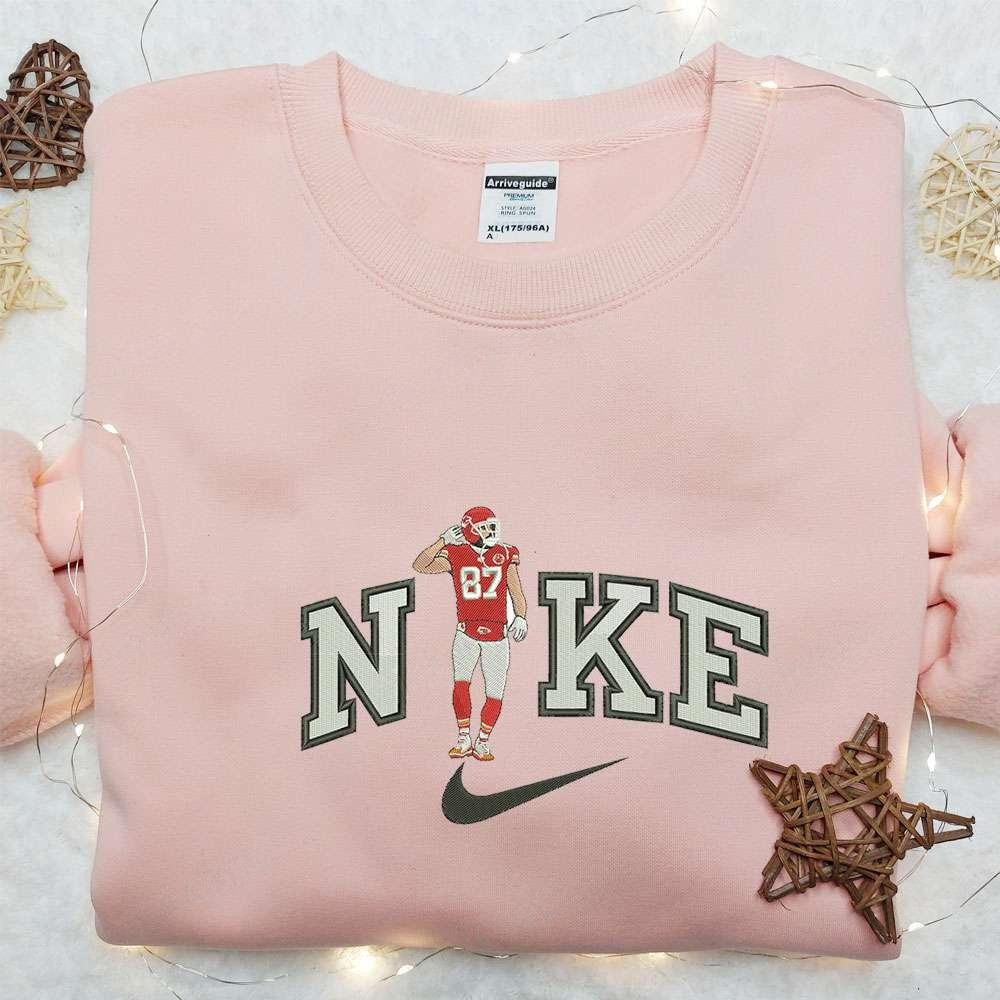 Travis Kelce x Nike Embroidered Shirt NFL Sport Embroidered T shirt Best Gift Ideas for Family